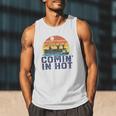 Comin In Hot Pontoon Boat Boating Lake For Dad Small Men Tank Top