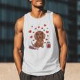 Cute Dachshund Valentine's Day Heart Love Dog Mom Dog Dad Men Tank Top