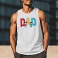 Disney Mickey And Friends Mickey Minnie Dad Collegiate Logo Men Tank Top