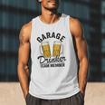 Garage Drinker Team Member Day Drinking Dad Beer Garage Men Tank Top