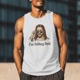 I'm Telling Dad Jesus Wearing Sunglasses Christian Fathers Men Tank Top
