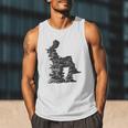 Men Pixel Art Geometric Book Human Drawing Graphic Men Men Tank Top