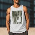 US Flag Deer Elk Buck Camoflage Hunting Hunter Dad Grandpa Men Tank Top