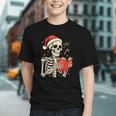 Skeleton Reading Book Christmas Teacher Librarian Book Lover Graphic Youth