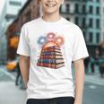 Books Fireworks 4th Of July Bookworm Patriotic Reader Graphic Youth