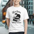Life Is Better With Cats & Books Tuxedo Cat Mom Women Graphic Youth