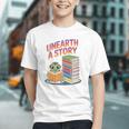 Unearth A Story Cute Turtle Reading Books Librarian Graphic Youth