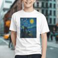Van Gogh Starry Night Fantasy Reader Dragon Reading Book Graphic Youth