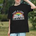 Take a Look It's In a Book Reading Vintage Retro Rainbow Graphic Youth
