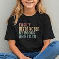 Easily Distracted By Books And Yarn Knitting & Crocheting Graphic Youth