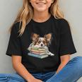 Papillon Books Reading Dog Breed Graphic For Men Women Kids Graphic Youth