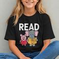 Pig Elephant Reading Cute Book Lover Bookworm Boys Girls Kid Graphic Youth