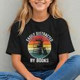 Women's Easily Distracted By Books Graphic Youth