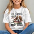 Basset Hound Dog Breed Life Is Better With Books And a For Men Women Girls Kids Graphic Youth