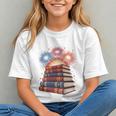 Books Fireworks 4th Of July Bookworm Patriotic Reader Graphic Youth