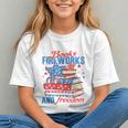 Books Fireworks And Freedom 4th Of July Book Lover Graphic Youth
