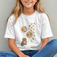 Cute Reading Cat With Kitten Dandelion Flowers Book Lover Graphic Youth Cute Reading Cat With Kitten Dandelion Flowers Book Lover Graphic Youth