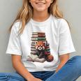 Cute Red Panda Reading Book Animal Bookworm Graphic Youth