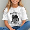 Salem Witch Book Club Bookish Halloween Cat Women Graphic Youth