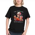 I Like My Books Spicy And My Coffee Icy Skeleton Graphic Youth