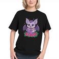 Cute Pastel Goth Bat Reading Book Graphic Youth