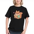 Cute Squirrel Reading A Book Lovers Anime Kawaii Women Kids Graphic Youth