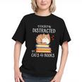 Easily Distracted By Cats And Books Reading Lover Bookish Graphic Youth Easily Distracted By Cats And Books Reading Lover Bookish Graphic Youth