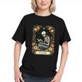 Floral Tarot Card The Reader Skeleton Reading Book Graphic Youth
