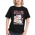 Girl Who Loves Cats And Books Cute Graphic Youth