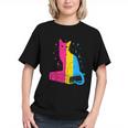 Pansexual Pride Celestial Cat Sitting Book LGBTQ Pan Colors Men Women Graphic Youth