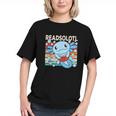 Readsolotl Blue Kawaii Axolotl Book Lover Reading Retro Graphic Youth