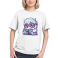 Adorable Book Lover Yeti With Reading Glasses Cute Graphic Youth