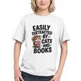 Easily Distracted By Cats And Books Lovers Reading Graphic Youth