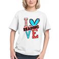 I Heart Books Love Reading Red And Stripe Animated Cat For Men Women Girls Kids Graphic Youth