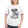 Nerdy Schnauzer Dog Book Lover Glasses Cute Pet For Men Women Kids Graphic Youth