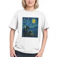 Van Gogh Starry Night Fantasy Reader Dragon Reading Book Graphic Youth