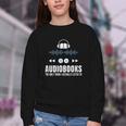 Audiobooks Listener Book Reading Lover Fun Youth Crewneck Sweatshirt