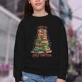 Book Lover Christmas Tree I Have No Shelf Control Youth Crewneck Sweatshirt