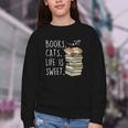Book Lovers Books Cats Life Is Sweet Cat Lovers Youth Crewneck Sweatshirt