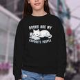Books Are My Favorite People Cat With Coffee Mug Book Lovers Youth Crewneck Sweatshirt