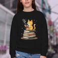 Cat Reading Books Youth Crewneck Sweatshirt