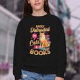 Cat Shirts For Women Book Lover Shirt Cats And Books Youth Crewneck Sweatshirt