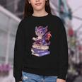 Cute Dragon Read Books Be Kind Stay Weird Book Lover Youth Crewneck Sweatshirt