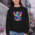 Dragon Reading a Book Bookworm Book Youth Crewneck Sweatshirt