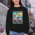 Eagle Love Reading And Eagles Child Book Lover Youth Crewneck Sweatshirt