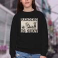 Hot Pin Up Girl Comic Book Vintage Reading Is Sexy Youth Crewneck Sweatshirt