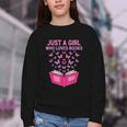 Just A Girl Who Loves Books Butterflies Reading Youth Crewneck Sweatshirt