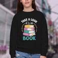 Take a Look It's In a Book Teacher Reading Apparel Youth Crewneck Sweatshirt Take a Look It's In a Book Teacher Reading Apparel Youth Crewneck Sweatshirt