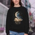 Night Owl Book Club Crescent Moon Late Night Reading Youth Crewneck Sweatshirt Night Owl Book Club Crescent Moon Late Night Reading Youth Crewneck Sweatshirt