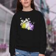 Non-Binary Book Lover Nonbinary Daisy LGBT Reading Pride Youth Crewneck Sweatshirt